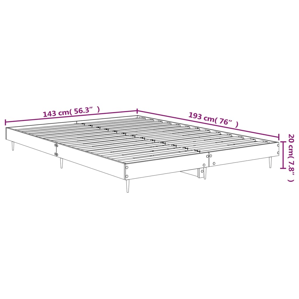 Okvir za krevet crni 140x190 cm konstruirano drvo