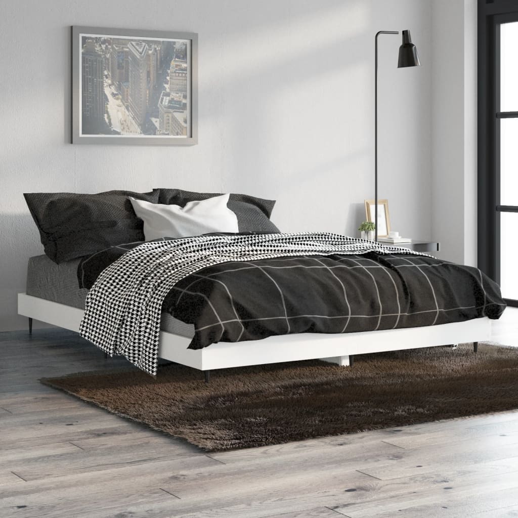 Okvir za krevet bijeli 135x190 cm konstruirano drvo