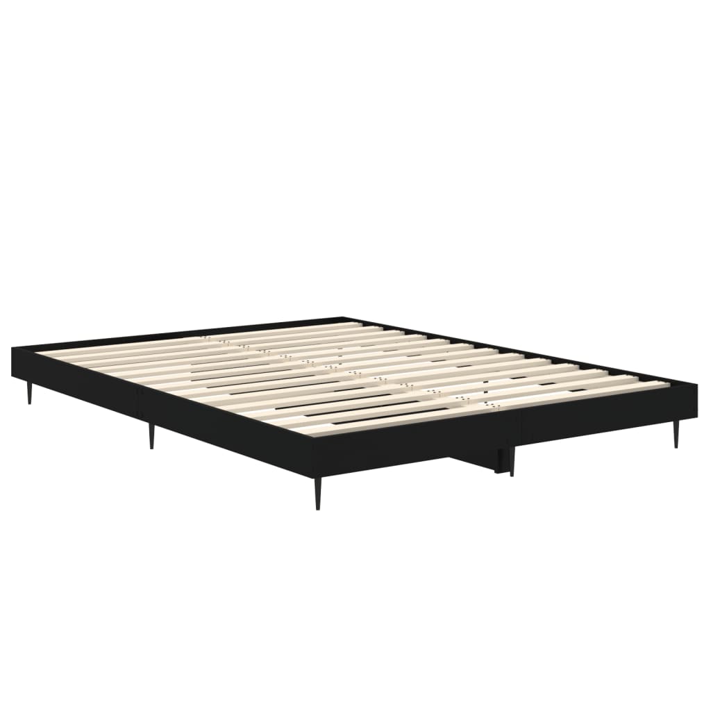 Okvir za krevet crni 135x190 cmkonstruirano drvo