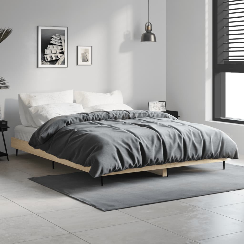 Okvir za krevet boja hrasta 135x190 cm od konstruiranog drva