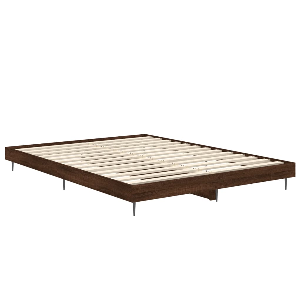 Okvir za krevet smeđi hrast 135x190 cm konstruirano drvo