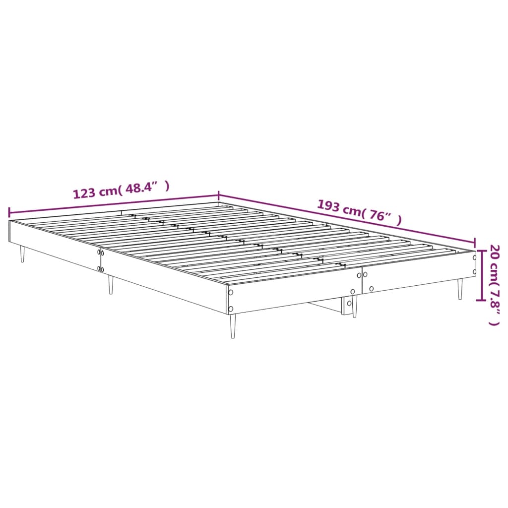 Okvir za krevet crni 120x190 cm konstruirano drvo