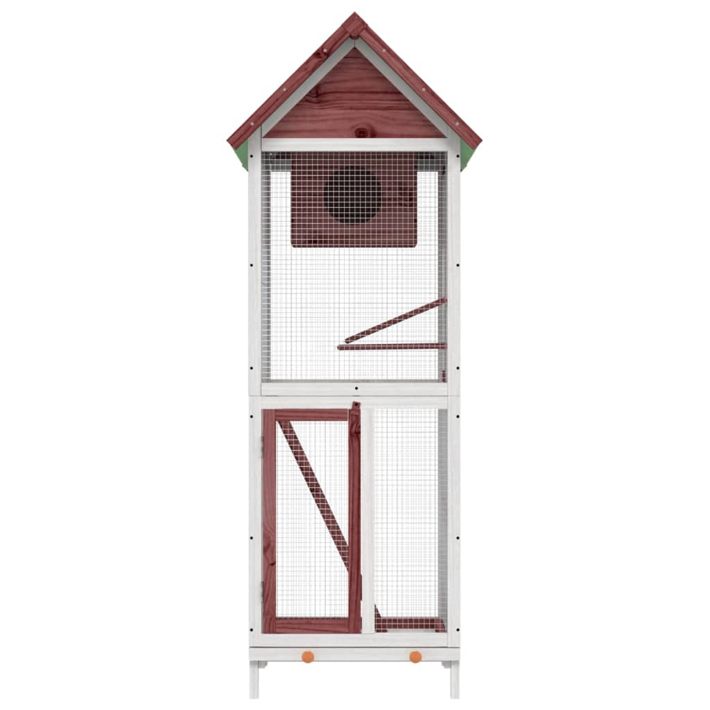 Kućica za ptice boja kave 60x58,5x160 cm od masivne borovine