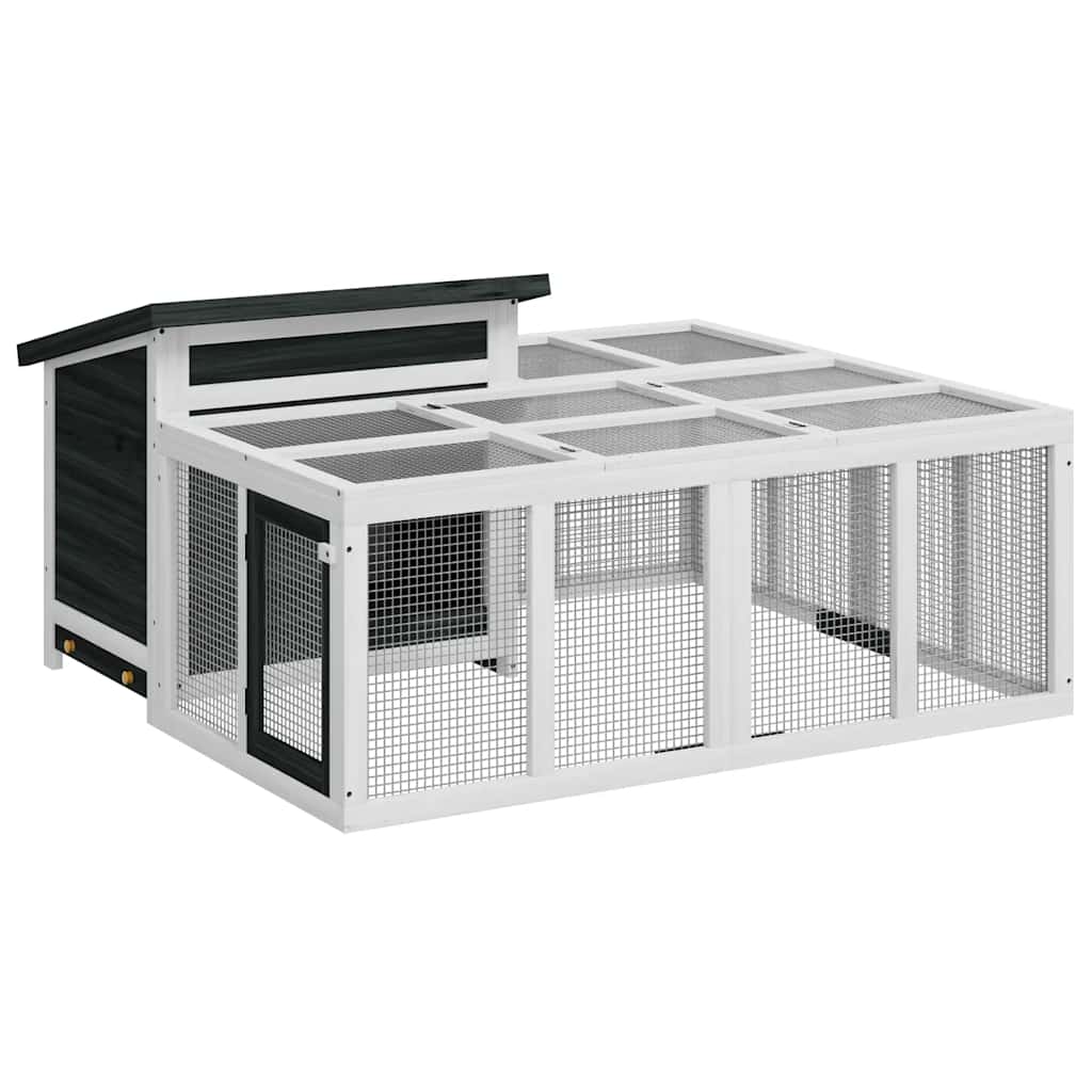 Kavez za zečeve sivi 144 x 123 x 67,5 cm od masivne borovine