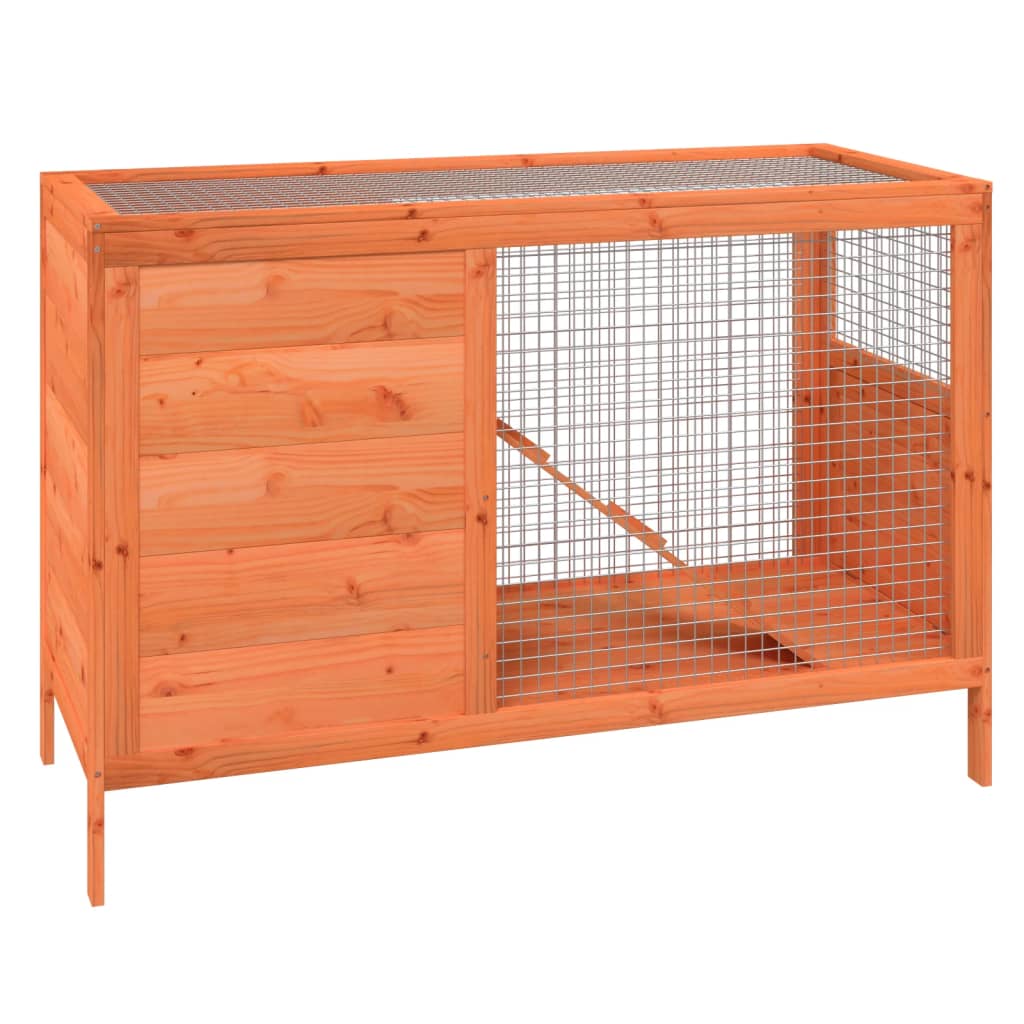 Kavez za zečeve smeđi 103 x 44 x 69,5 cm od masivne borovine