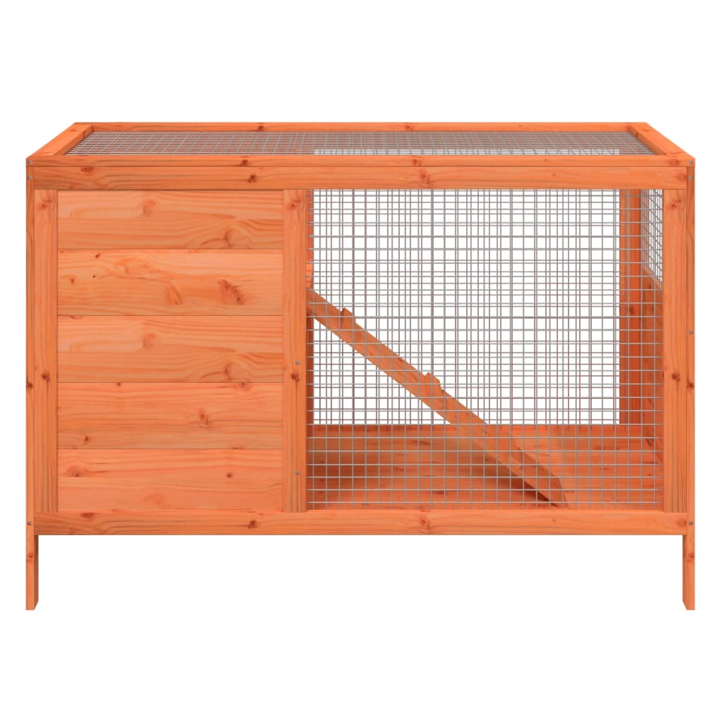 Kavez za zečeve smeđi 103 x 44 x 69,5 cm od masivne borovine