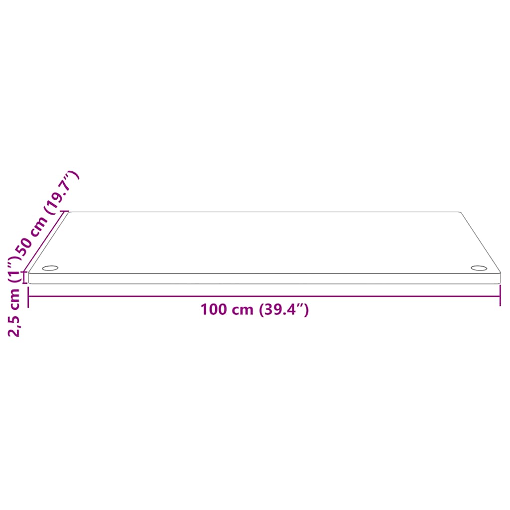 Ploča za radni stol bijela 100x50x2,5 cm od masivne borovine