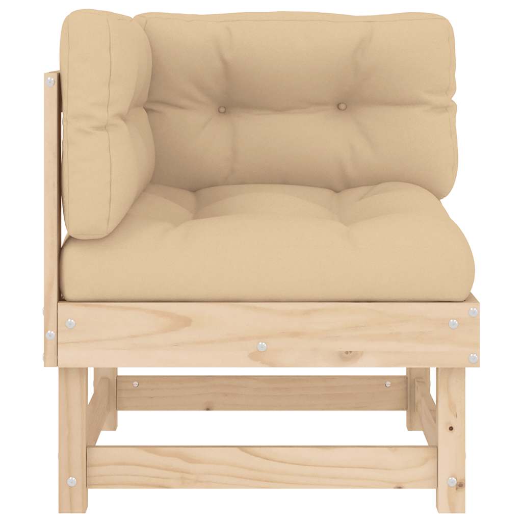 Kutna sofa od masivne borovine s jastucima