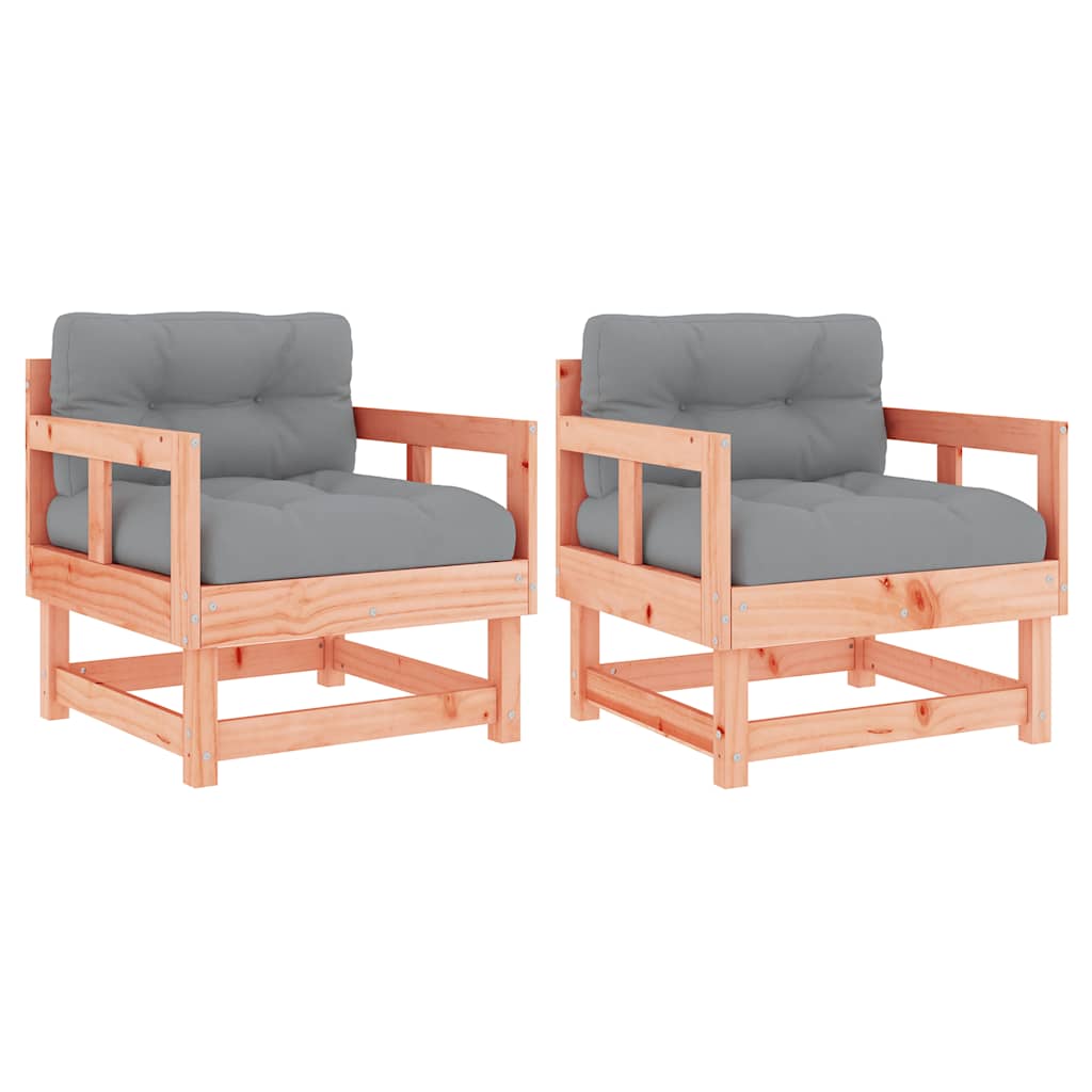 Vrtne stolice s jastucima 2 kom od masivnog drva duglazije