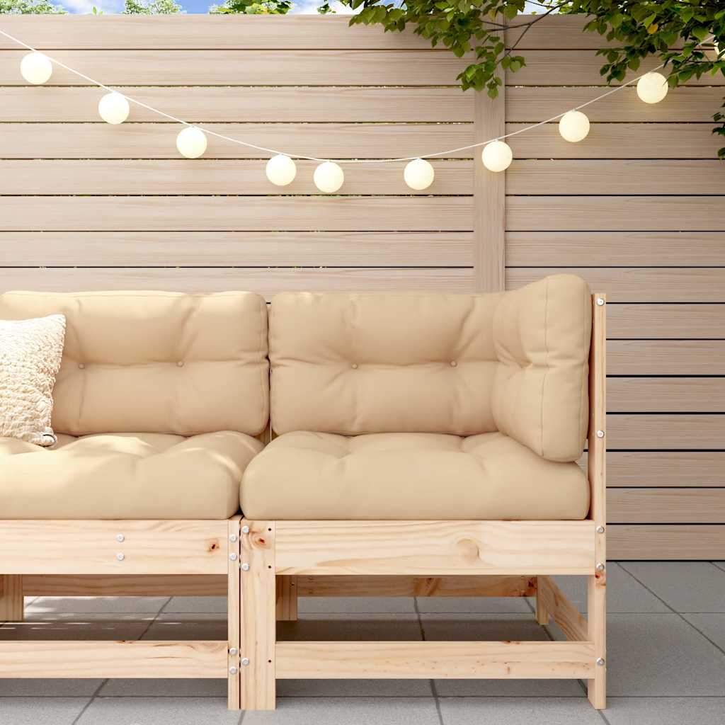 Kutna sofa od masivne borovine s jastucima