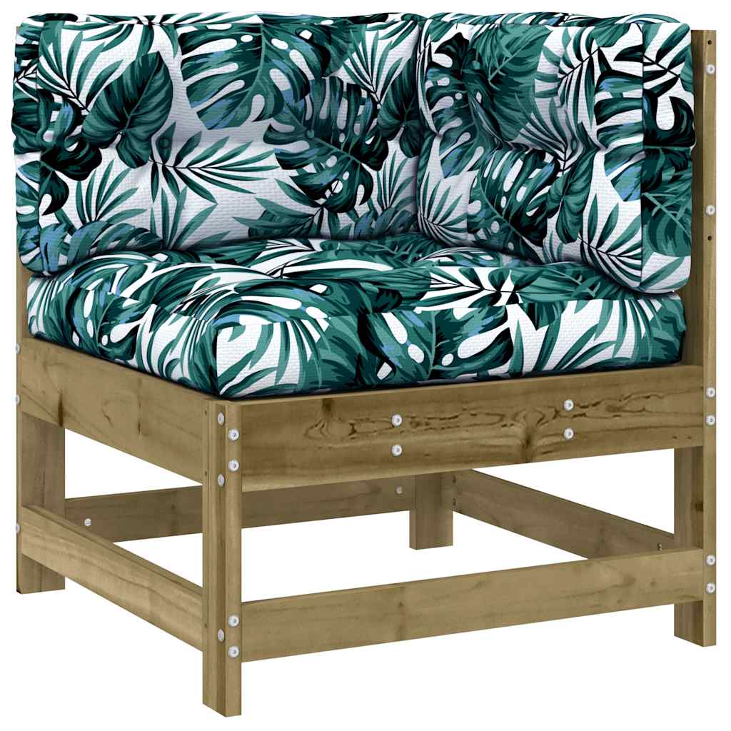 Kutna sofa od impregnirane borovine s jastucima