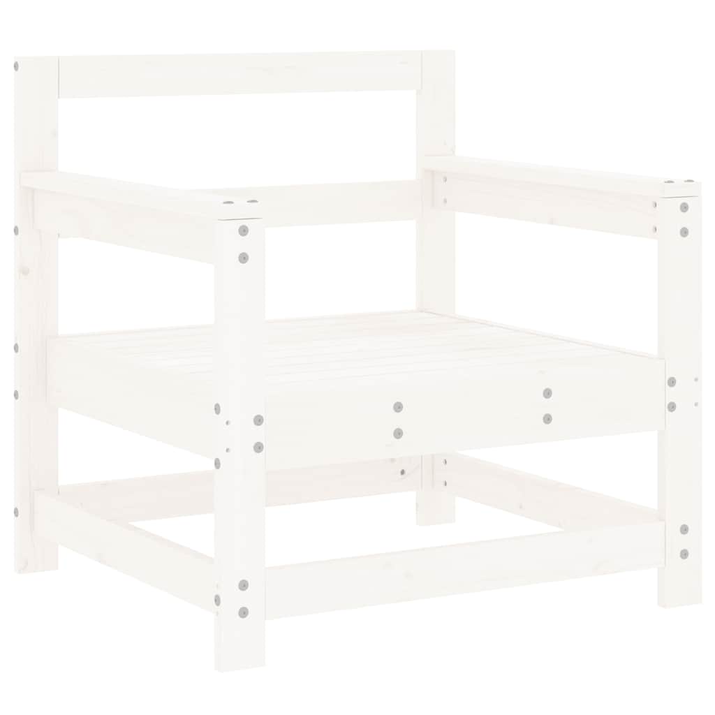 Vrtne stolice s jastucima 2 kom bijele od masivne borovine
