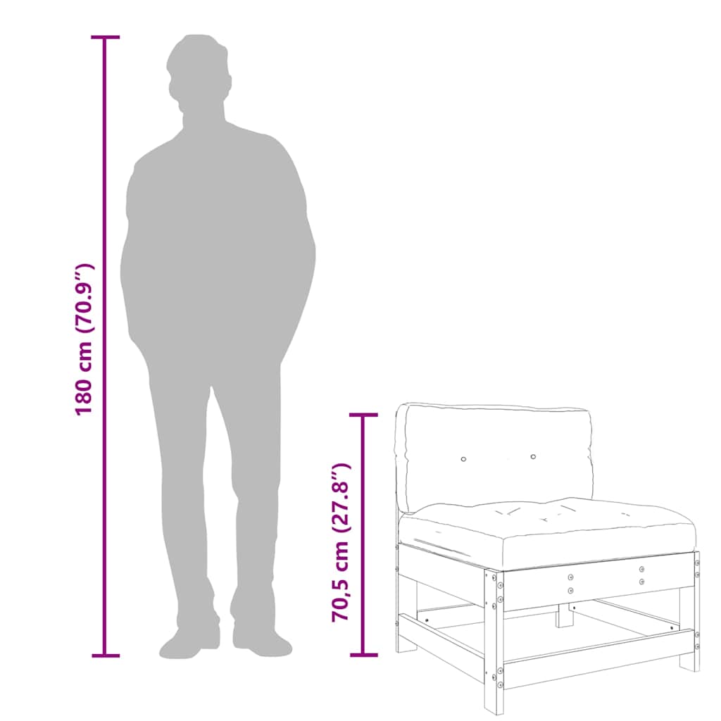 Srednje sofe s jastucima 2 kom bijele od masivne borovine