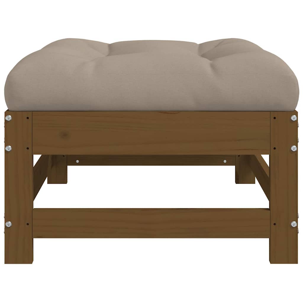 Vrtni taburei s jastucima 2 kom boja meda od masivne borovine