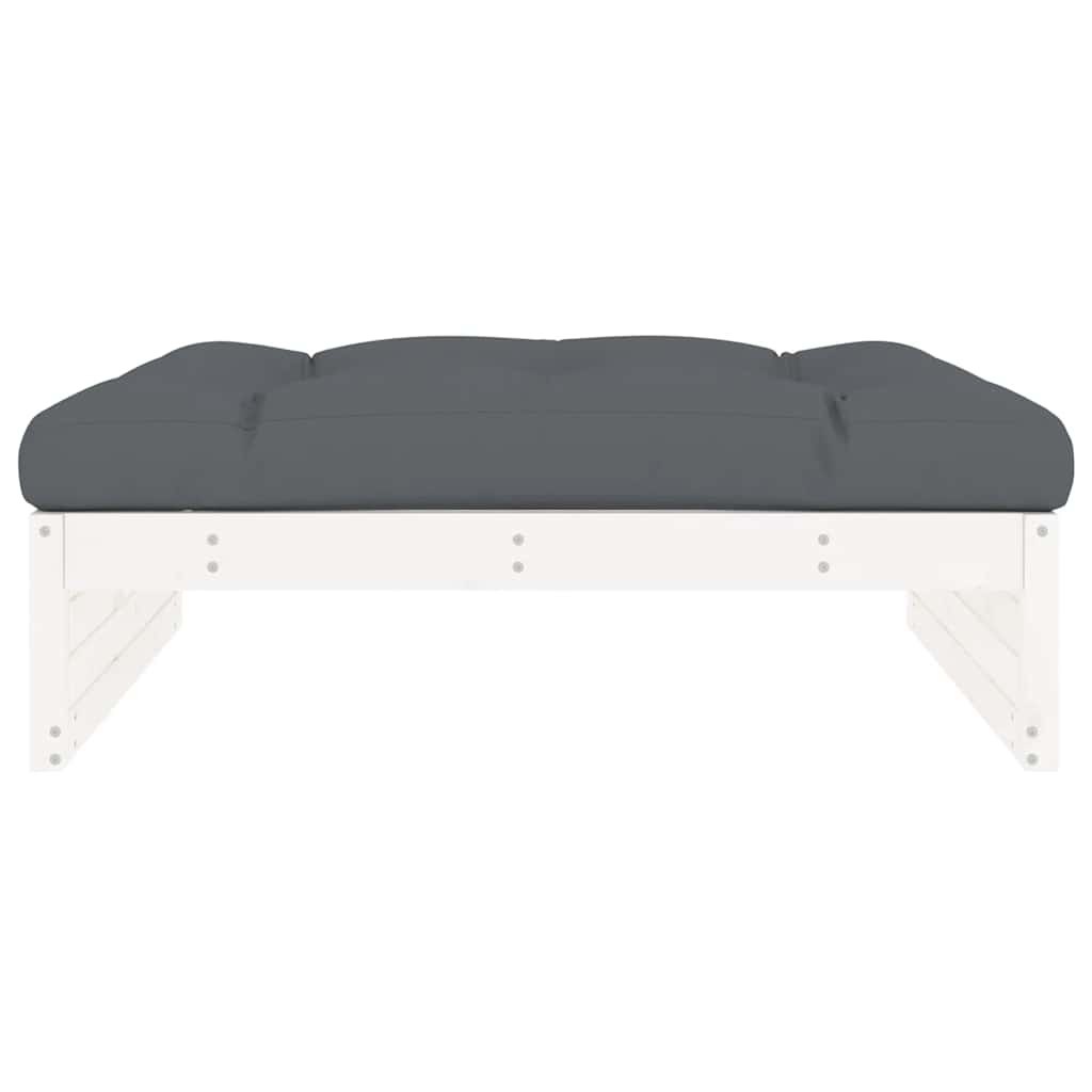 Vrtni tabure bijeli 120 x 80 cm od masivne borovine
