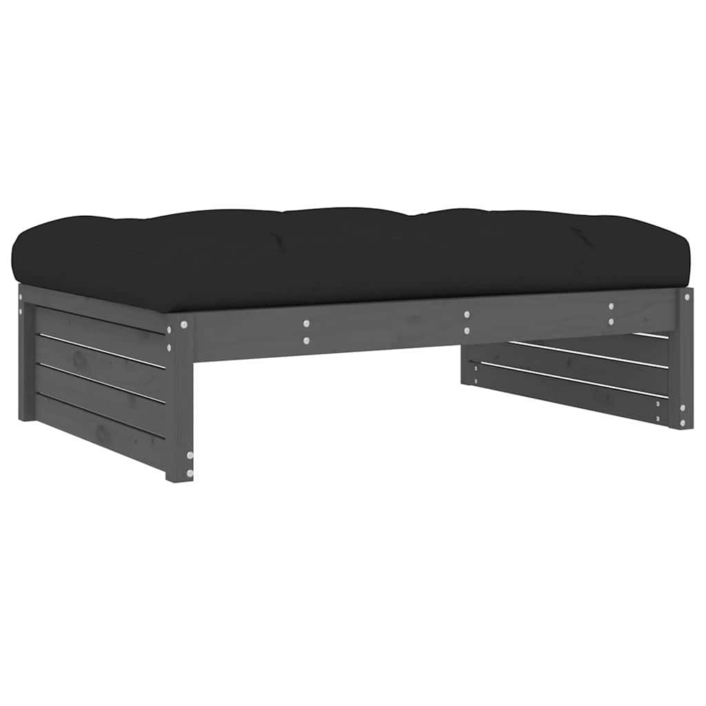 Vrtni tabure sivi 120 x 80 cm od masivne borovine