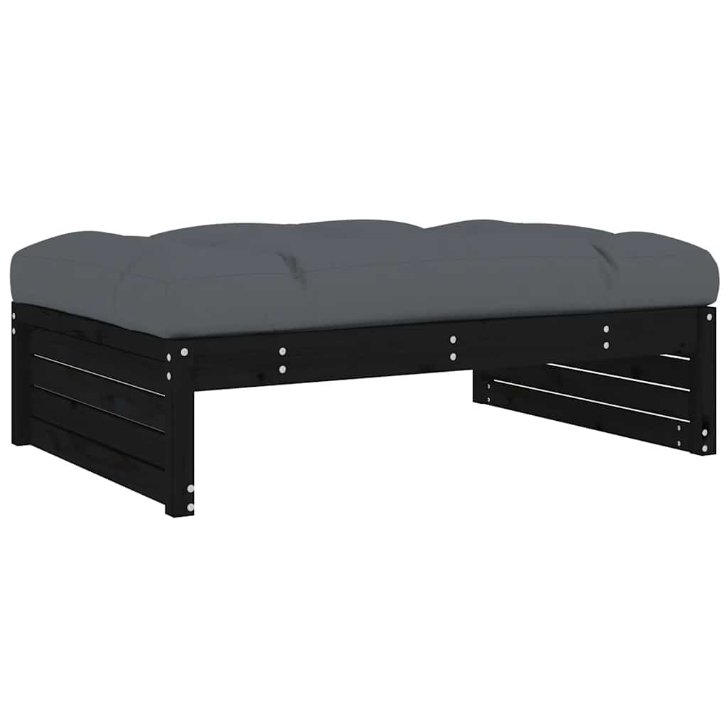Vrtni tabure crni 120 x 80 cm od masivne borovine