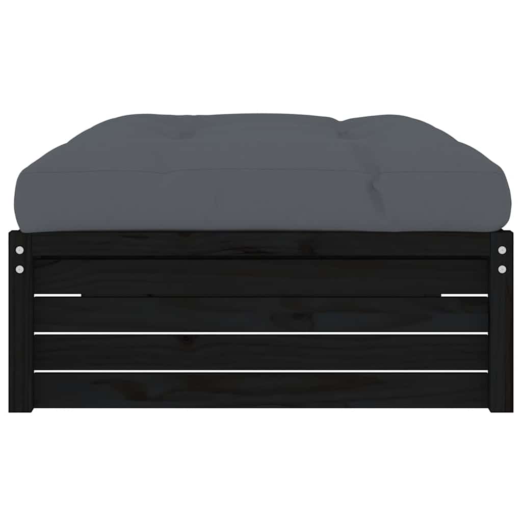 Vrtni tabure crni 120 x 80 cm od masivne borovine
