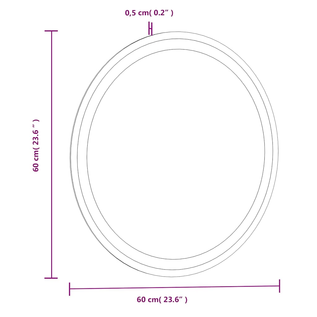 LED kupaonsko ogledalo 60 cm okruglo
