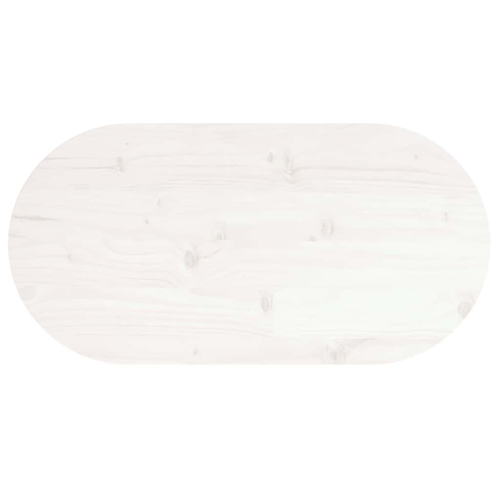 Ploča za stol bijela 60x30x2,5 cm od masivne borovine ovalna