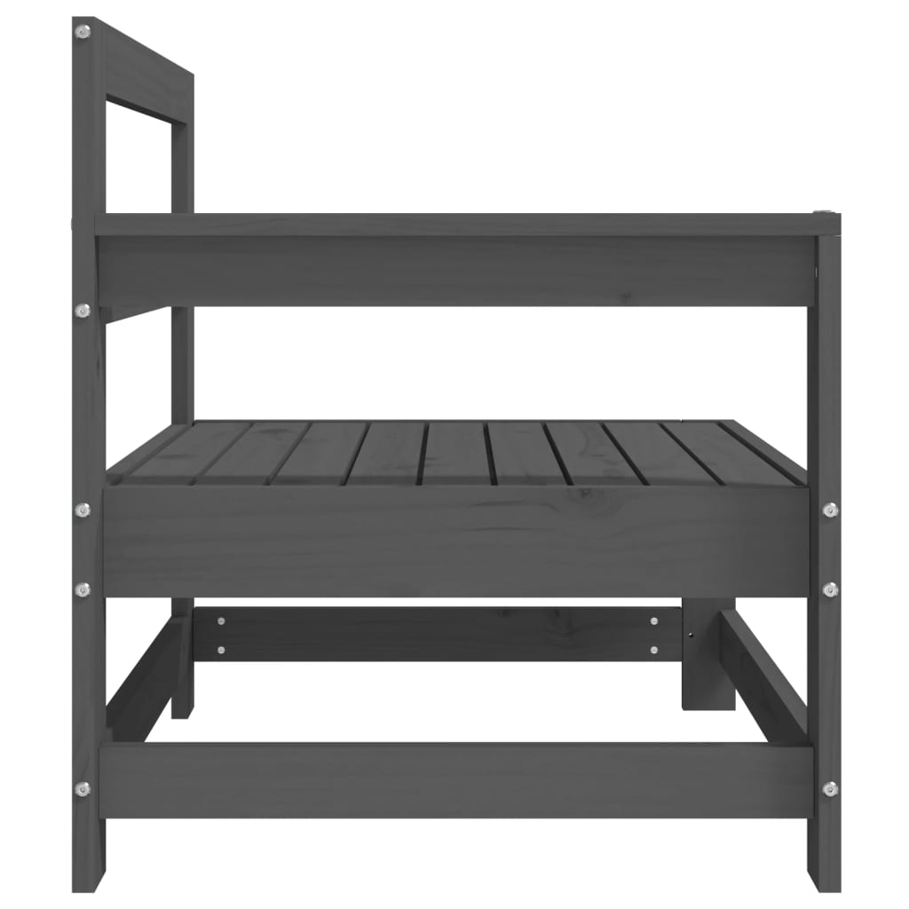 Kutna vrtna sofa siva od masivne borovine