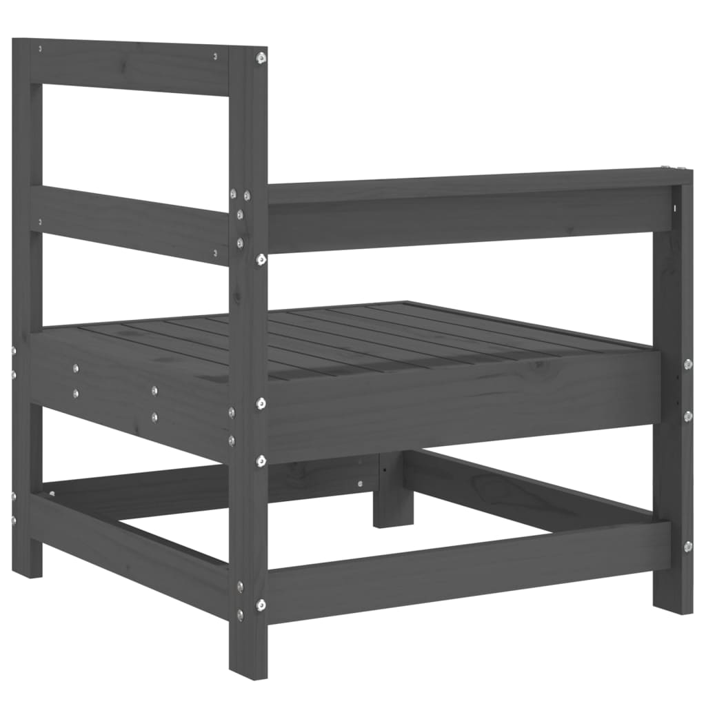 Kutna vrtna sofa siva od masivne borovine