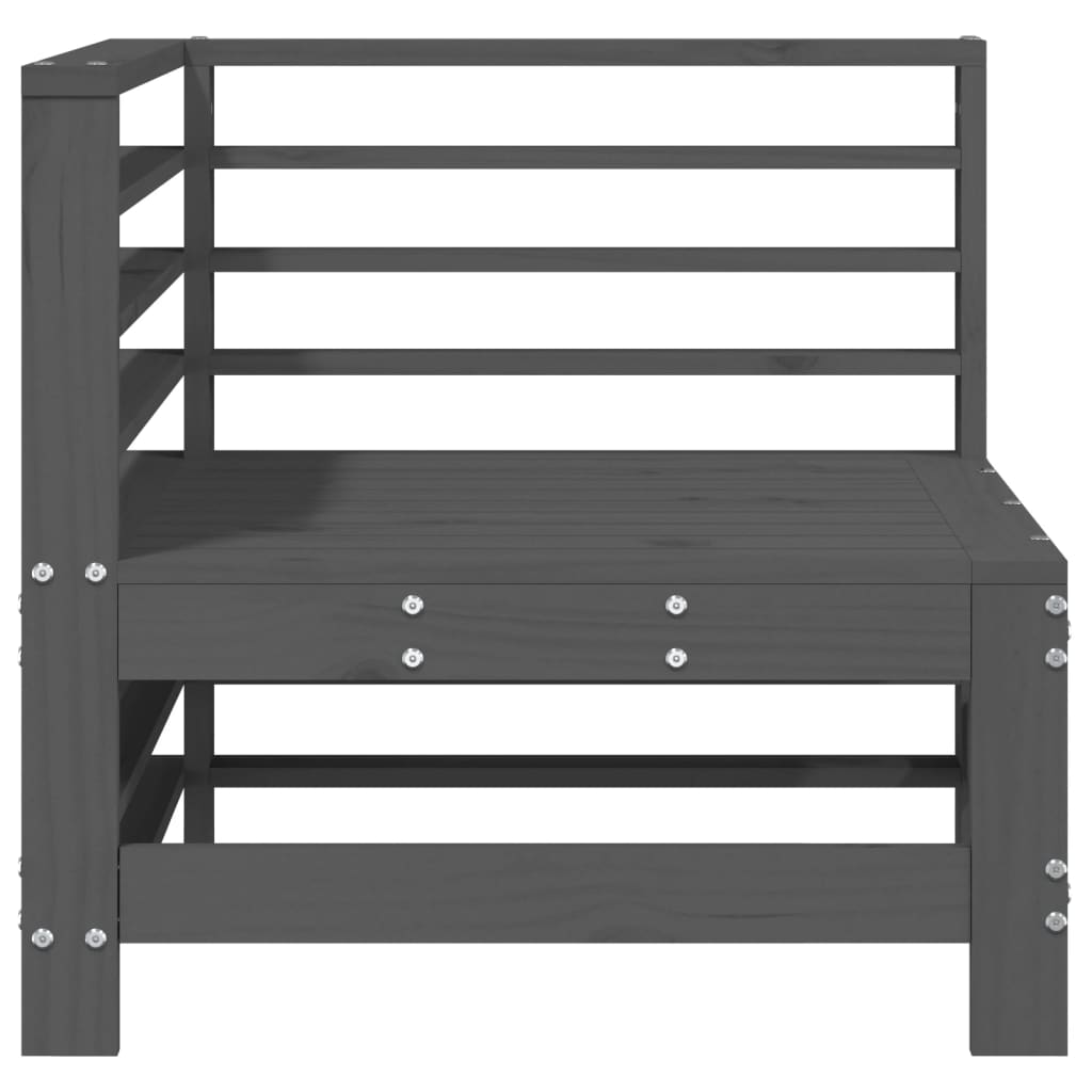 Kutna vrtna sofa siva od masivne borovine