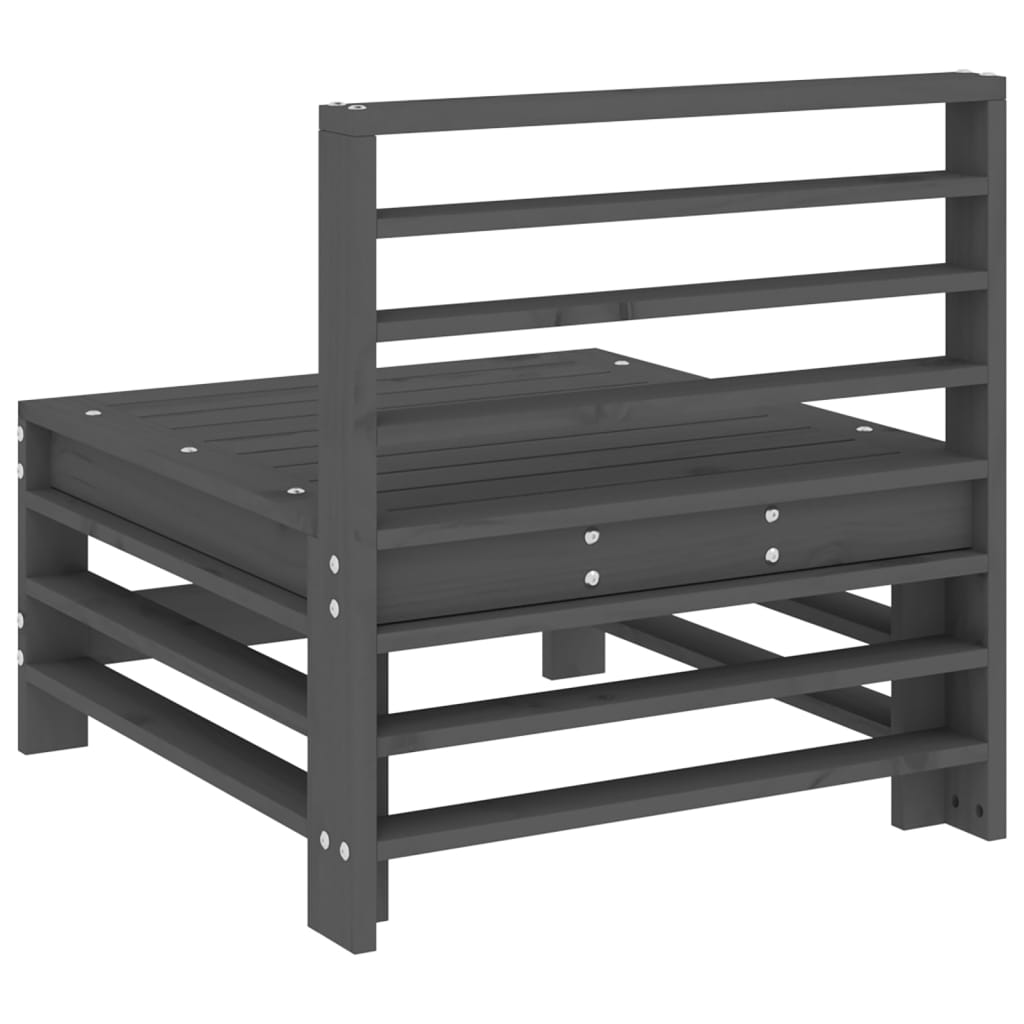 Srednja vrtna sofa siva od masivne borovine