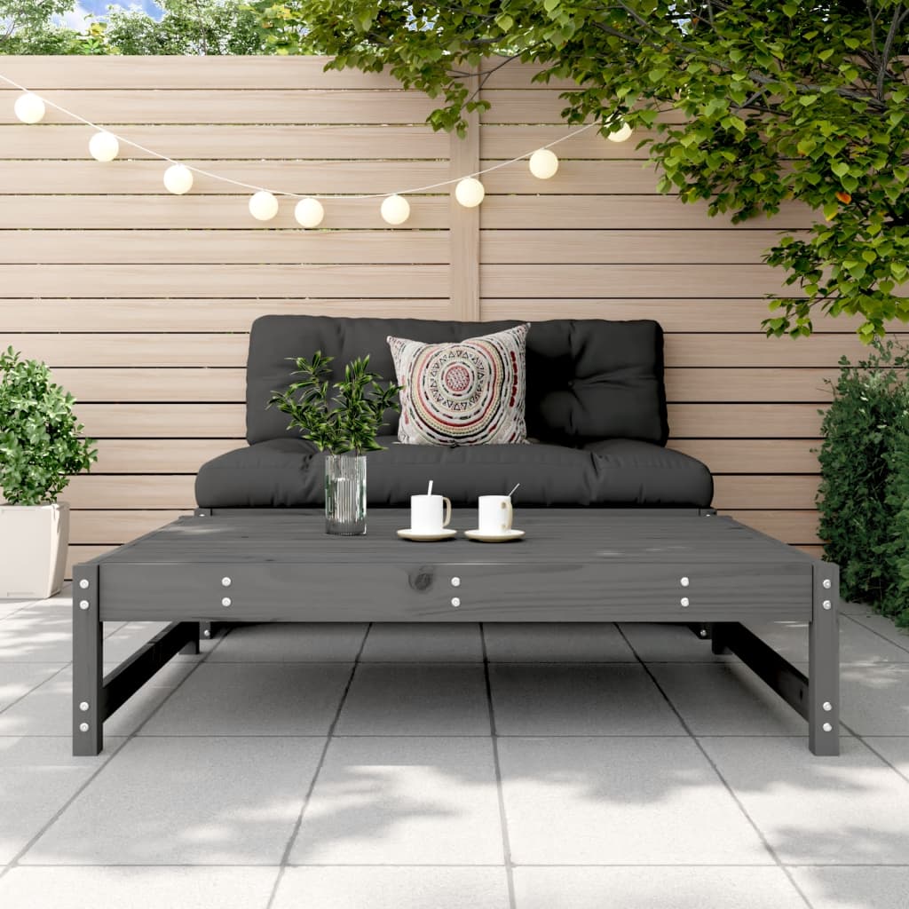 Vrtni tabure sivi 120 x 80 cm od masivne borovine