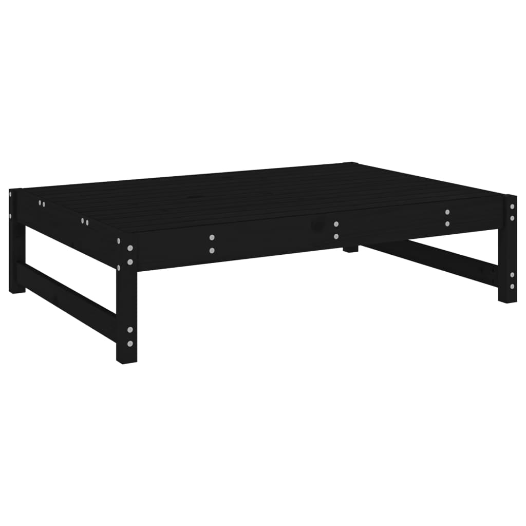 Vrtni tabure crni 120 x 80 cm od masivne borovine