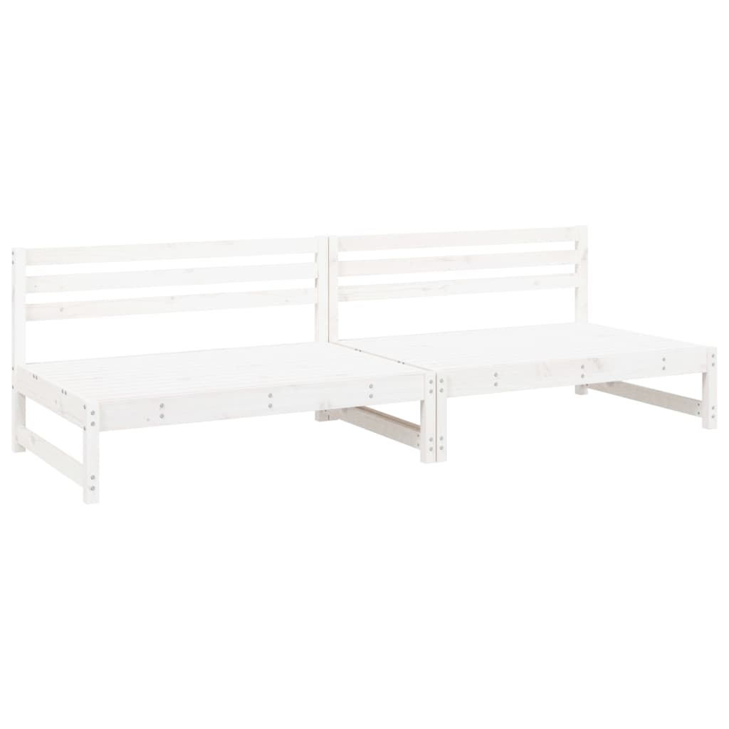 Srednja vrtne sofe 2 kom bijele 120 x 80 cm od masivne borovine