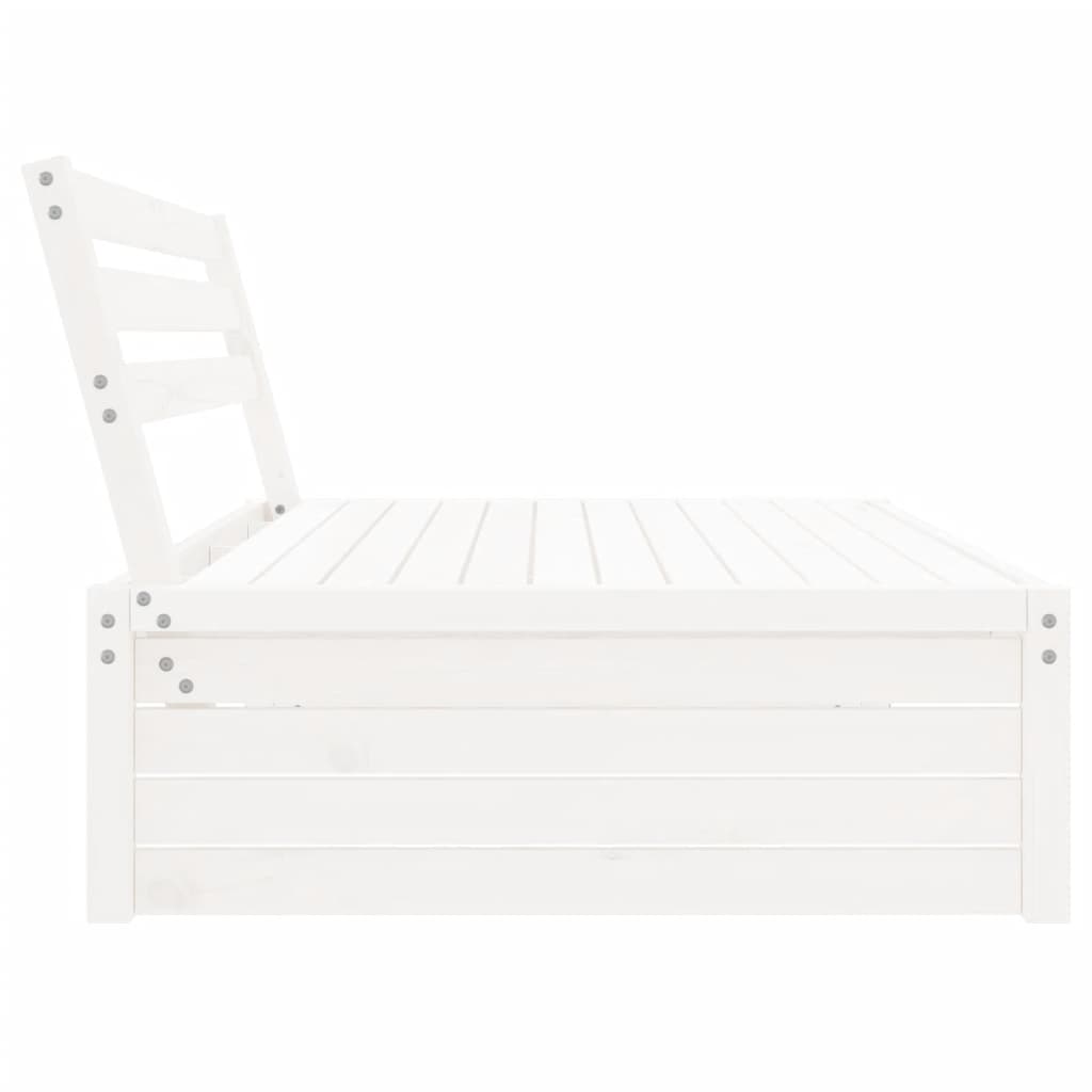 Srednja vrtna sofa bijela 120 x 80 cm od masivne borovine
