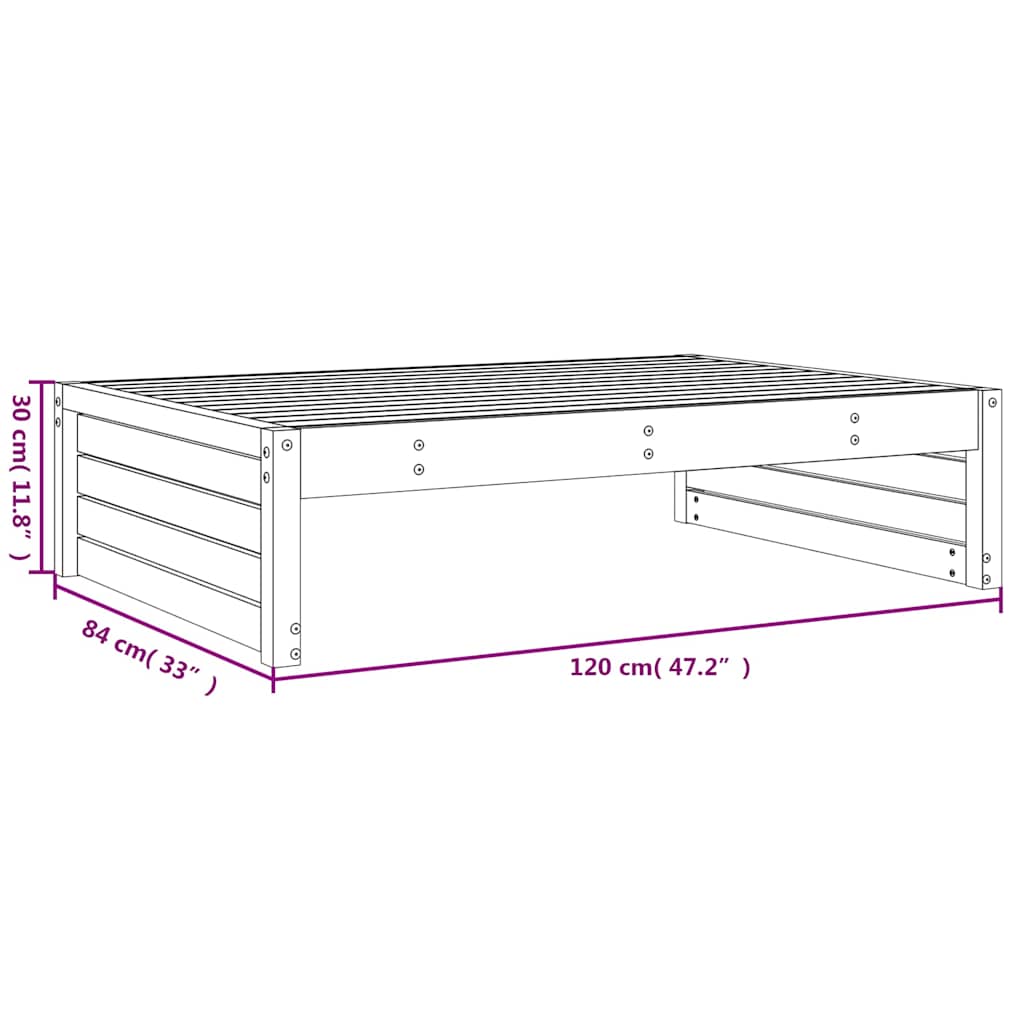 Vrtni tabure sivi 120 x 80 cm od masivne borovine