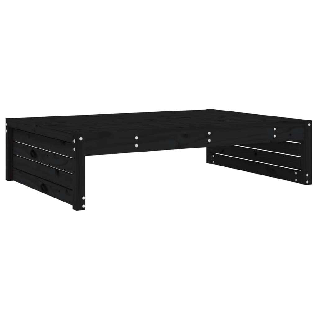 Vrtni tabure crni 120 x 80 cm od masivne borovine