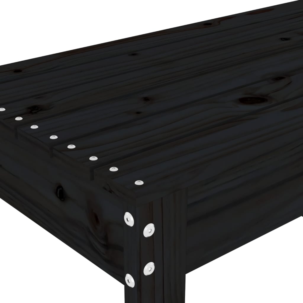 Vrtna klupa crna 80 x 38 x 45 cm od masivne borovine