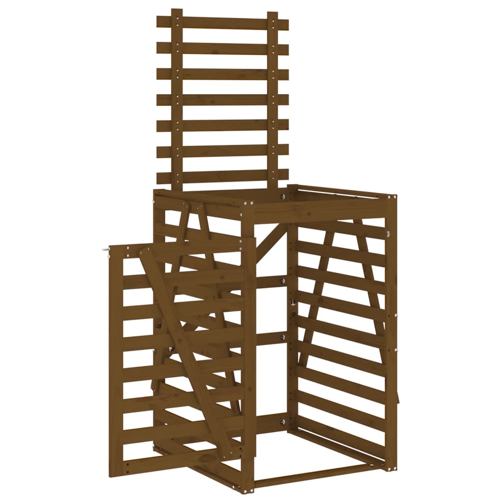 Spremište za kantu za smeće boja meda 84x90x128,5 cm borovina