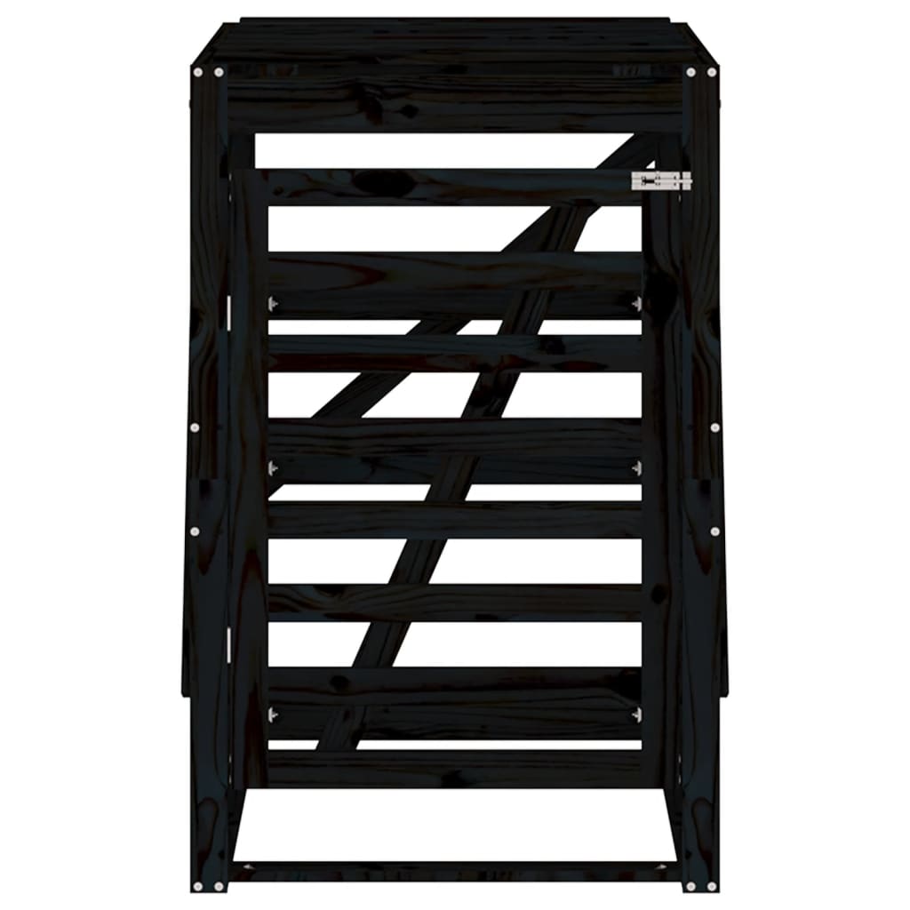 Spremište za kantu za smeće crno 84x90x128,5 cm od borovine