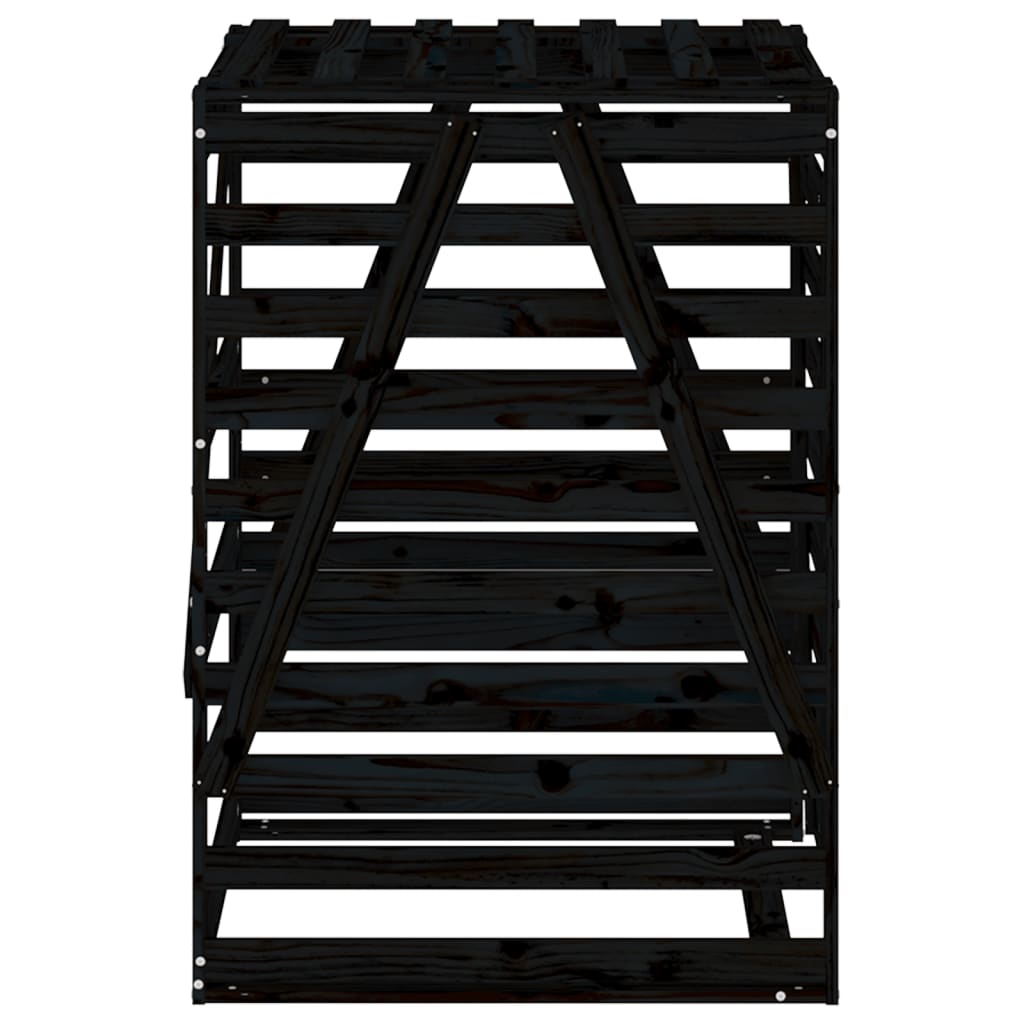 Spremište za kantu za smeće crno 84x90x128,5 cm od borovine