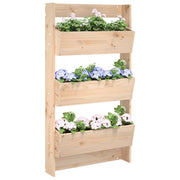 Zidna sadilica s 3 razine 60 x 18,5 x 110 cm masivna borovina