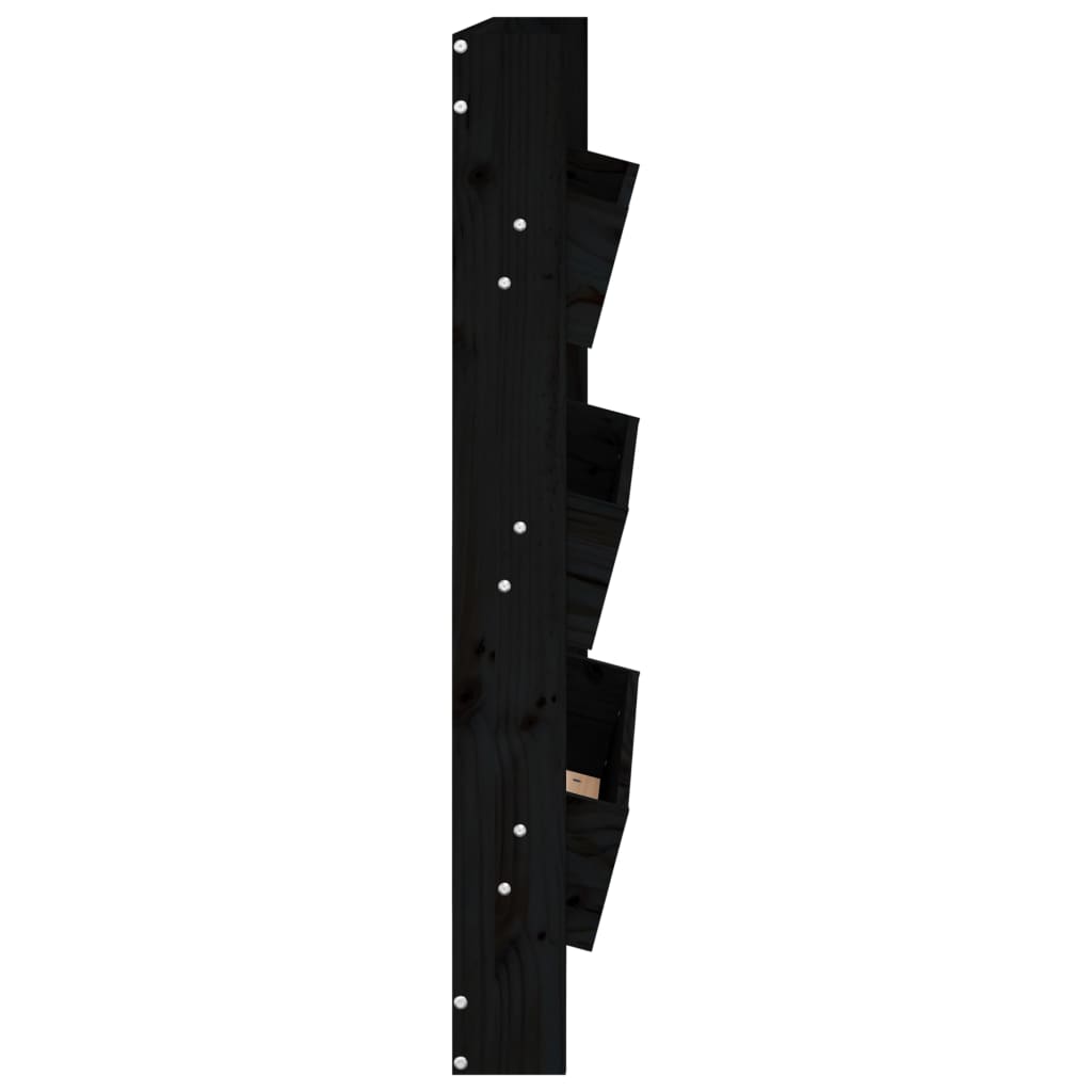 Zidna sadilica s 3 razine 60 x 18,5 x 110 cm crna od borovine