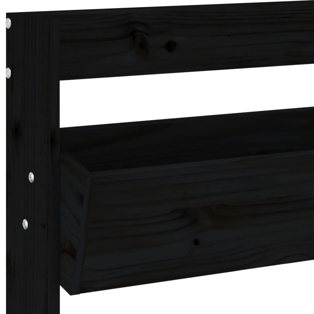 Zidna sadilica s 3 razine 60 x 18,5 x 110 cm crna od borovine