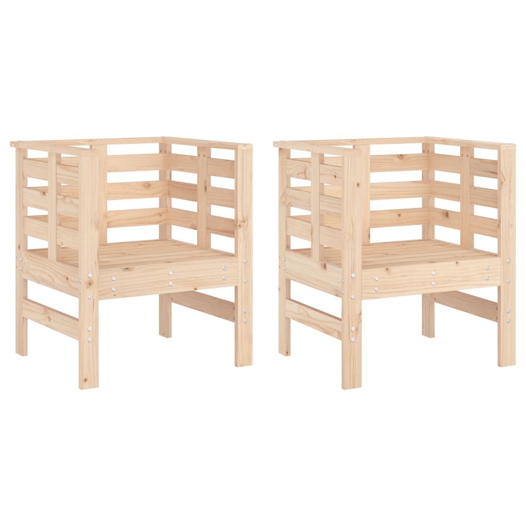 Vrtne stolice 2 kom 61,5 x 53 x 71 cm od masivne borovine