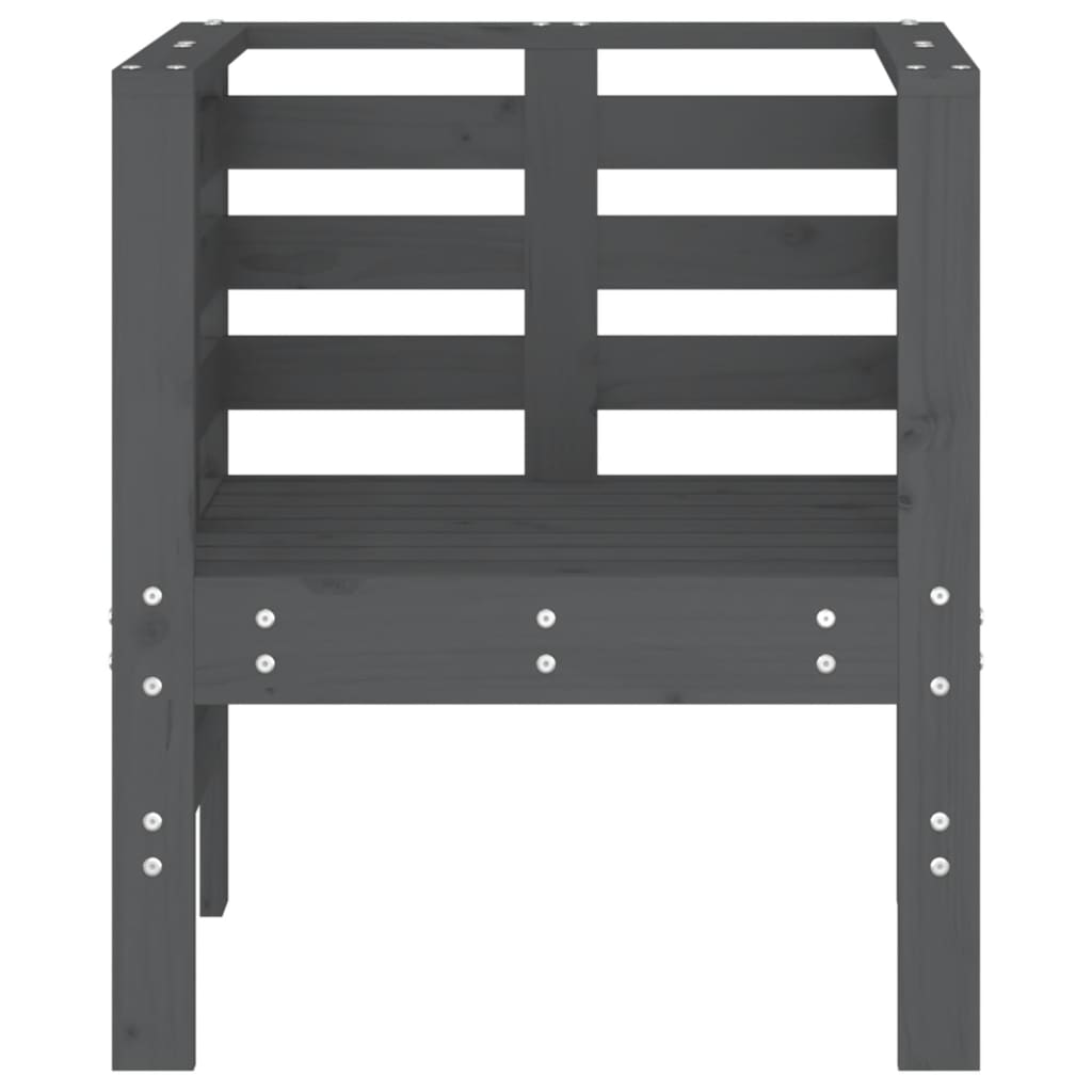 Vrtne stolice 2 kom sive 61,5 x 53 x 71 cm od masivne borovine
