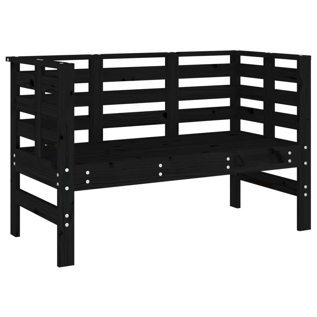 Vrtna klupa crna 111,5 x 53 x 71 cm od masivne borovine