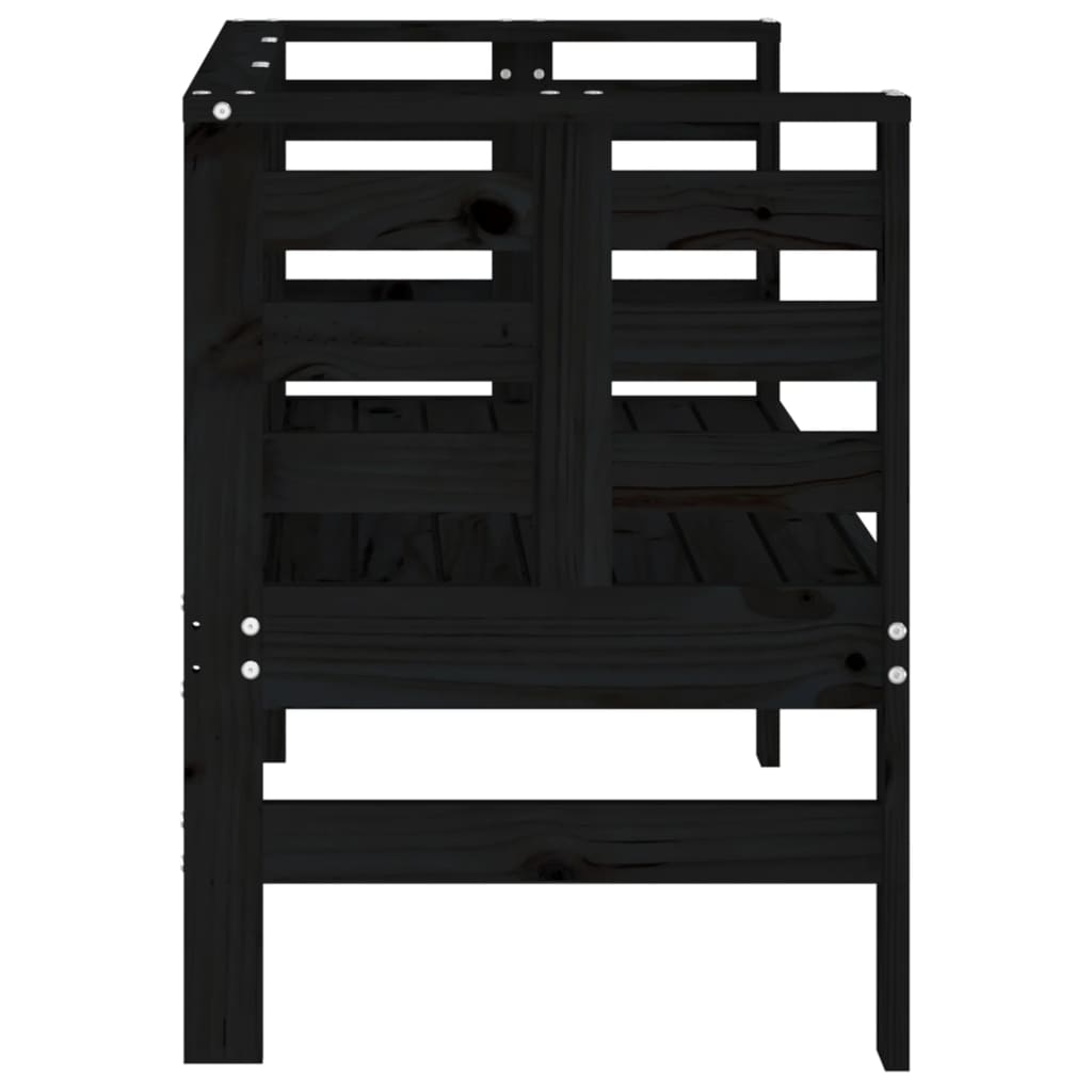 Vrtna klupa crna 111,5 x 53 x 71 cm od masivne borovine