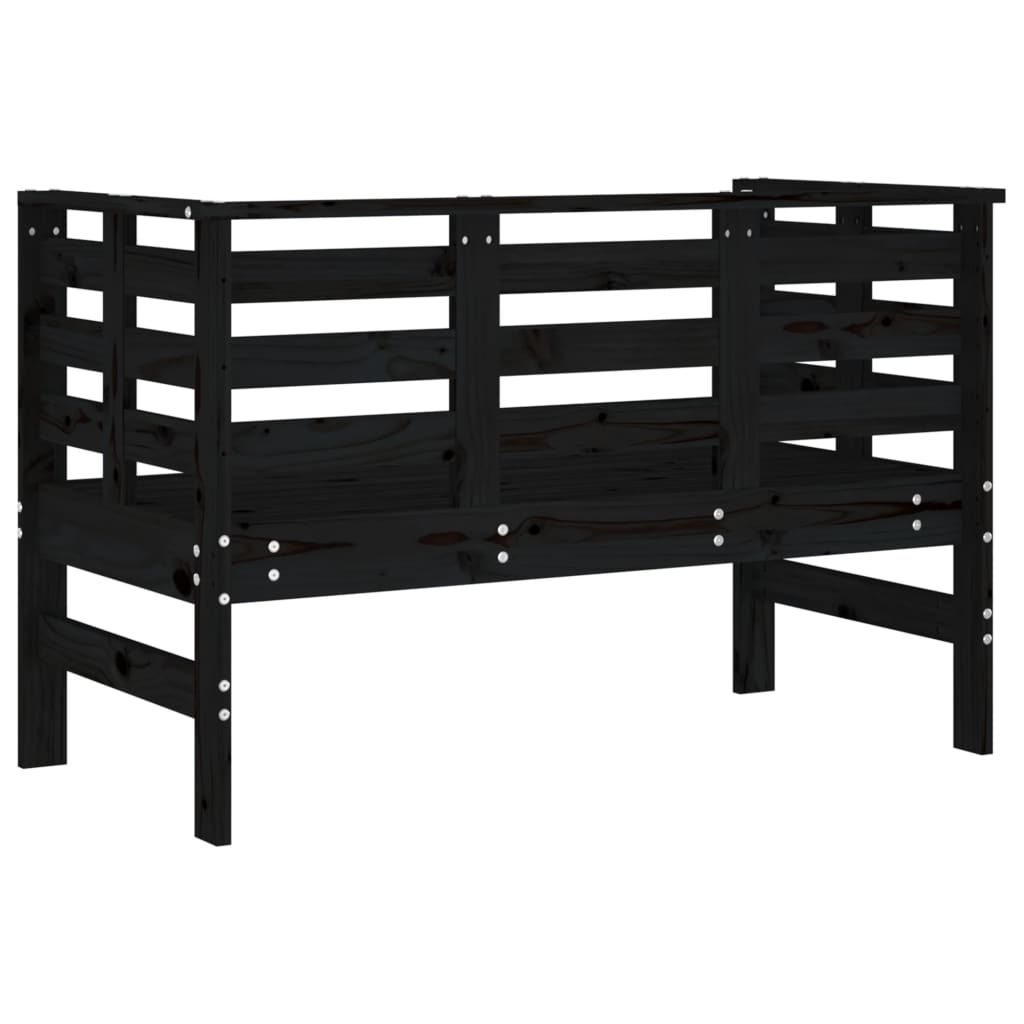 Vrtna klupa crna 111,5 x 53 x 71 cm od masivne borovine