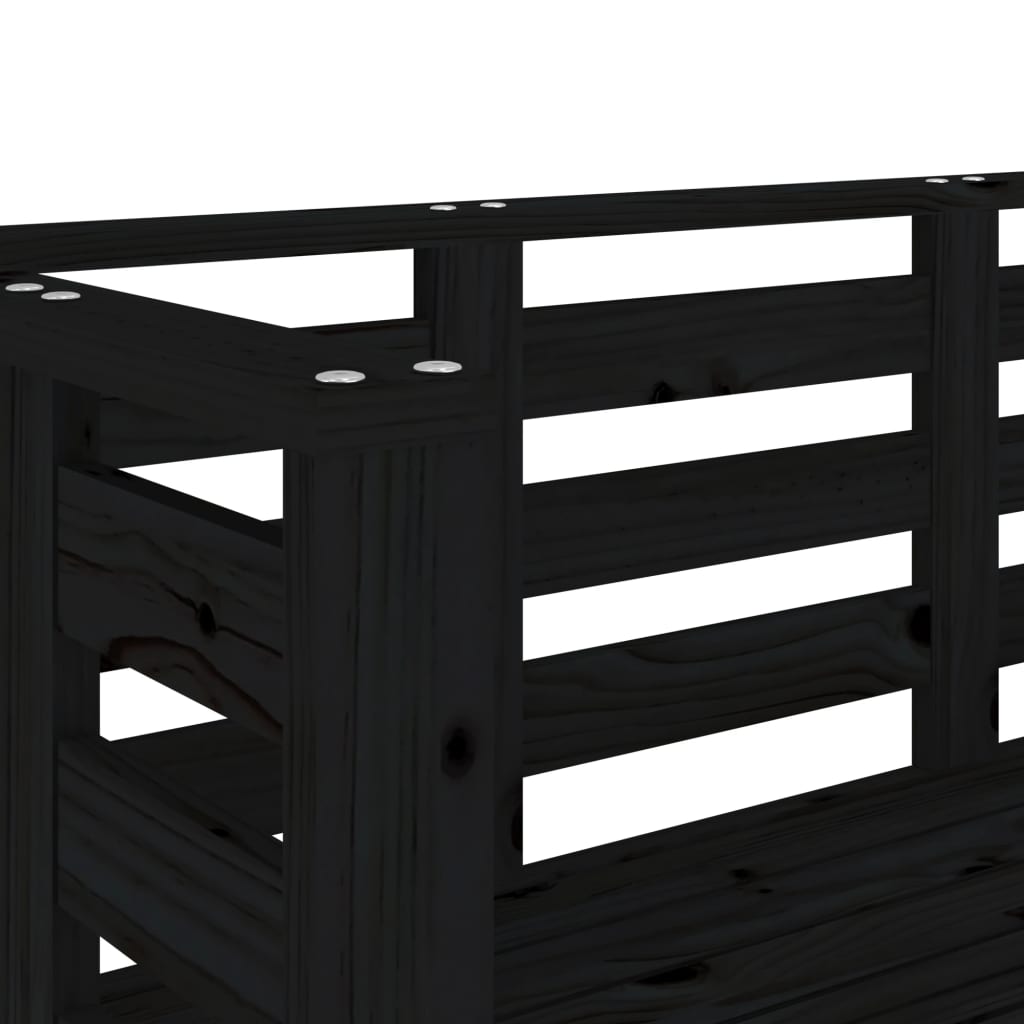 Vrtna klupa crna 111,5 x 53 x 71 cm od masivne borovine