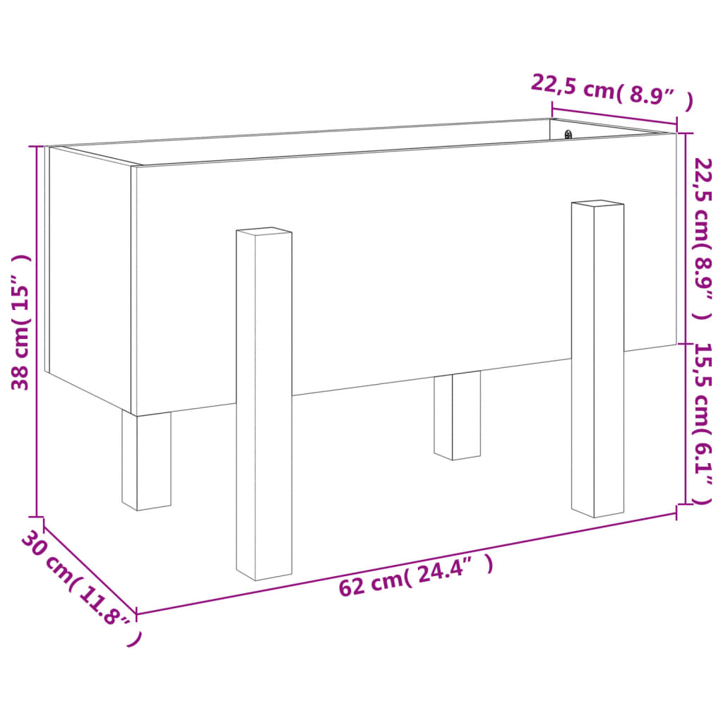 Vrtna sadilica 62 x 30 x 38 cm od masivne duglazije
