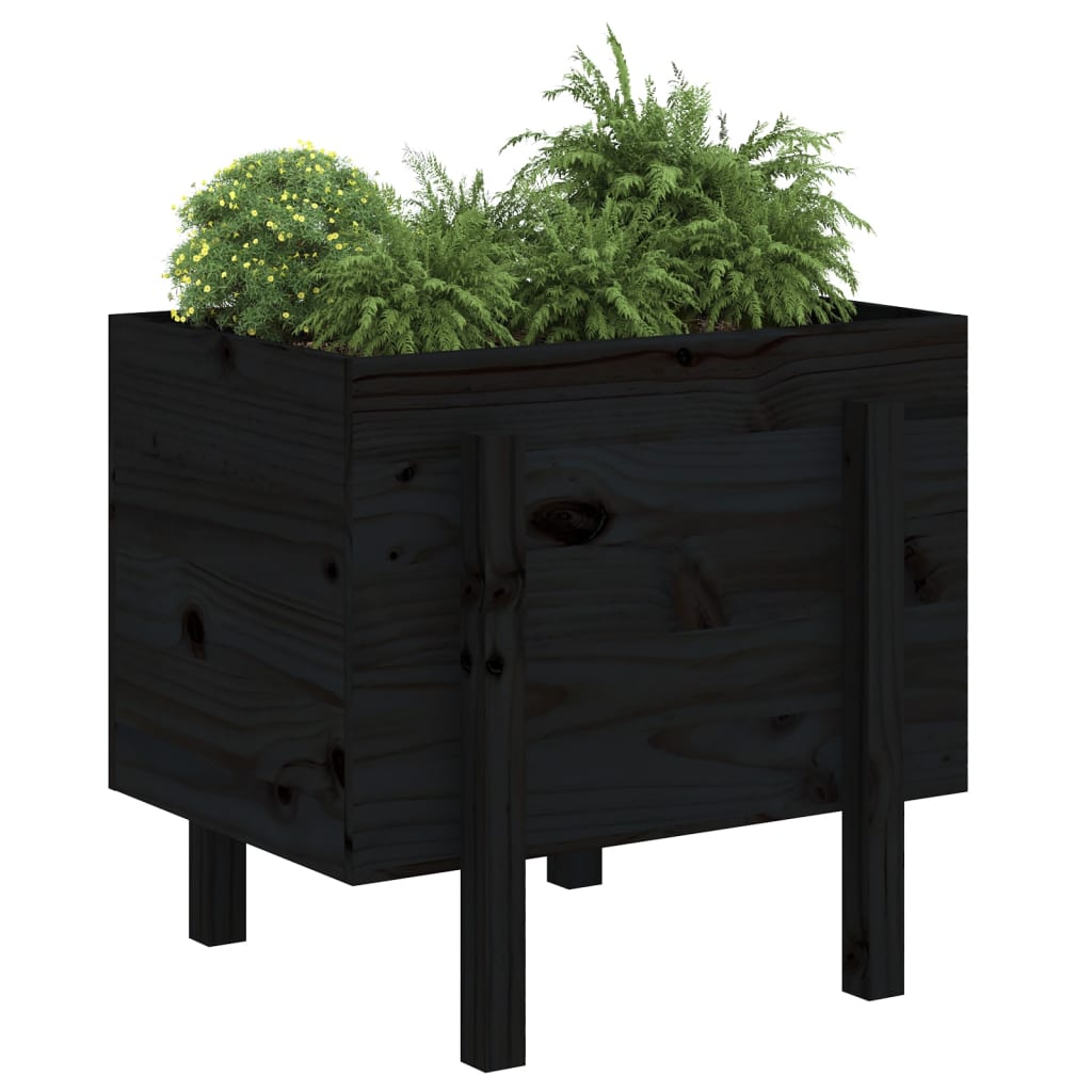 Vrtna sadilica crna 62 x 50 x 57 cm od masivne borovine