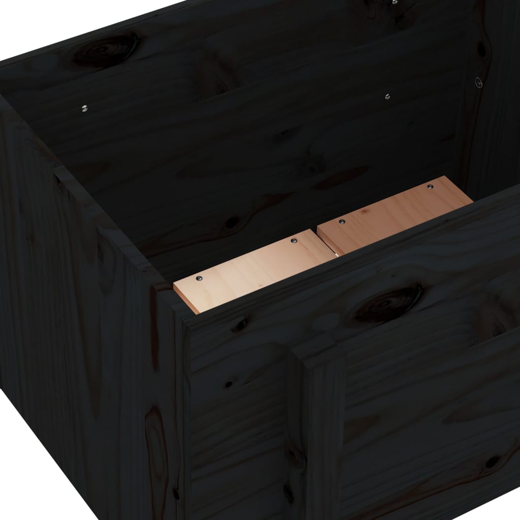 Vrtna sadilica crna 62 x 50 x 57 cm od masivne borovine